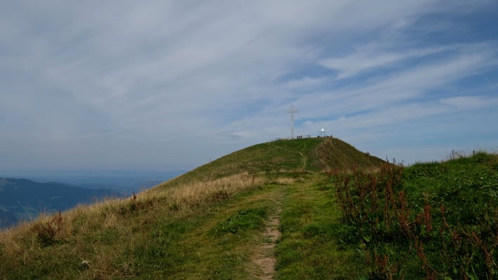 Kurz vor dem - gutbesuchten - Gipfel