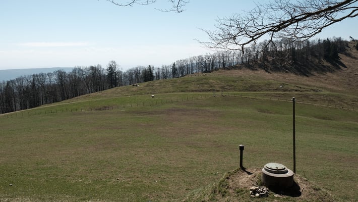 Mein Pausenplatz beim Schattberg, heute leider ohne Sicht auf die Alpen