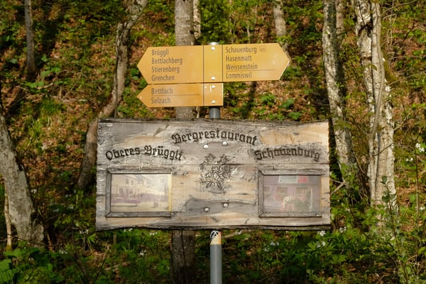 Wegweiser beim Wanderparkplatz