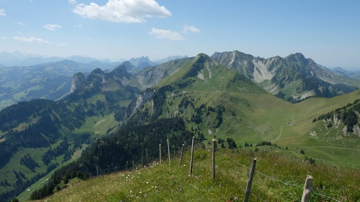 Nun geht's an den Abstieg von ca 1'000 Höhenmetern