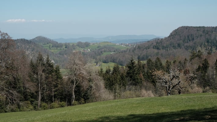 Blick von der Bergmatte Richtung Chastelen
