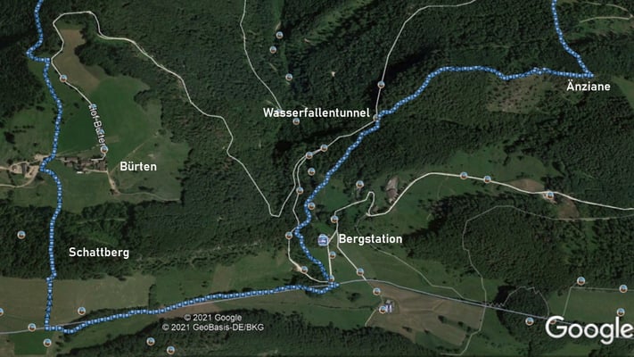 Der weitere Streckenverlauf