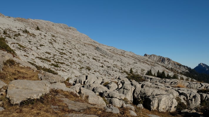 Dann folgt die Partie über die Karrenfelder