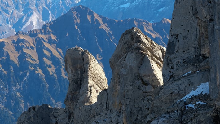 Kletterer auf den Lobhörnern