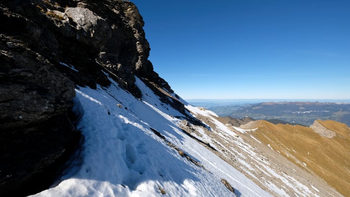 Das war ein knifflige Querung. Ein Ausrutscher hätte unangenehme Folgen haben können.