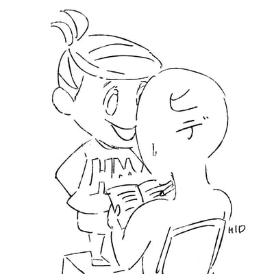 「おりづるタワー」紹介ページを作成するために広島マツダ様のマスコットキャラ「まちゅだヒロくん」にインタビューする管理人。