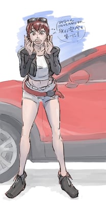 2019年9月の台風接近時に描いた「コエル」とCX-30.