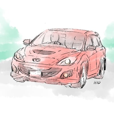 練習で描いたマツダスピードアクセラ