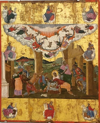 イコン絵画の堅牢な画面は 今も輝きを放つ。