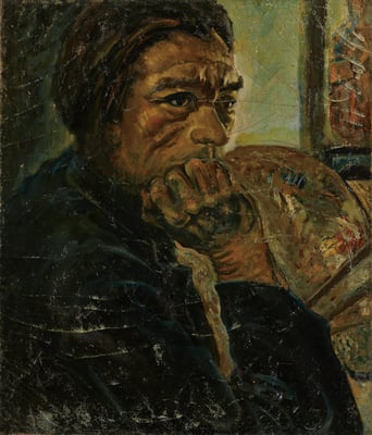 小口一郎《自画像》1968 年　カンヴァス、油彩　 小口一郎研究会蔵