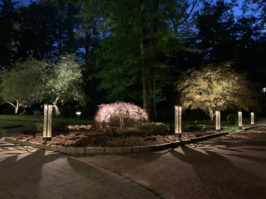 These stately bollards stand as sentries welcoming visitors onto this picturesque property. Woodcliff Lake, NJ