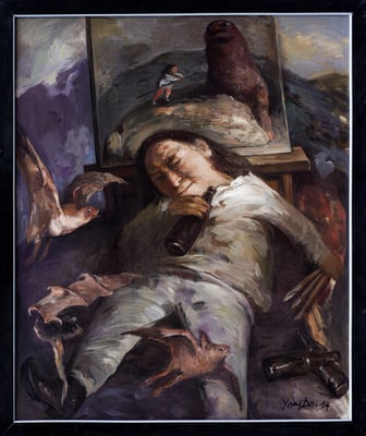 Der betrunkene Maler // The drunken painter // 喝醉酒的画家, 2014, 120 x 100 cm