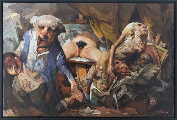 Hommage à Courbet // Homage to Courbet // 向库尔贝致敬, 2021, 160 x 240 cm