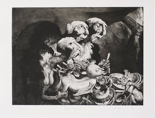 Geiermensch II // Vulture man II // 秃鹫人 (之二), 2007, 44,5 x 59 cm