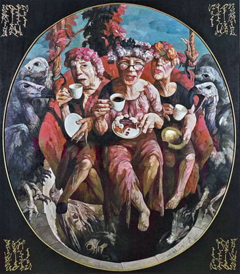 Kaffeekränzchen II // Coffee party II // 咖啡老太 (之二), 2001, 180 x 160 cm