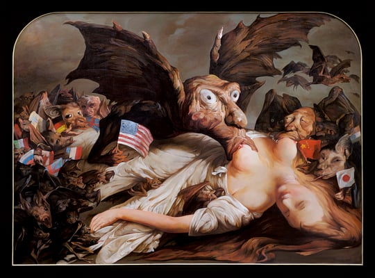 Mutter Erde - ausgesaugt // Mother Earth - sucked dry // 被吸干的地球母亲, 2007, 180 x 240 cm