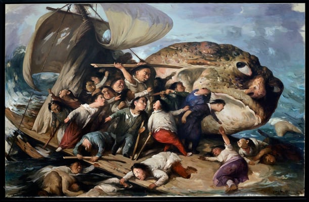 Einer ist zuviel auf dem Floß // There is one too much on the raft // 就多你一个, 2016, 180 x 280 cm