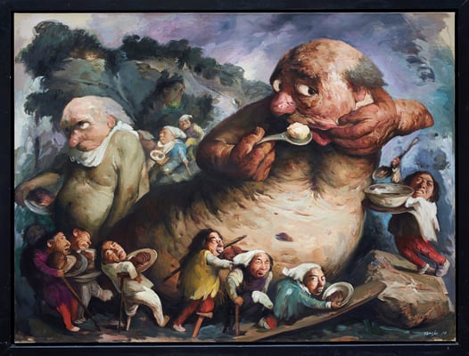 Sein Appetit ist unstillbar // His appetite is insatiable // 贪婪无厌, 2017, 180 x 240 cm