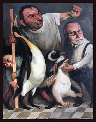 Wer ist der Größte im ganzen Land? // Who is the biggest one of all? // 谁是最伟大的人?, 2017, 100 x 80 cm 