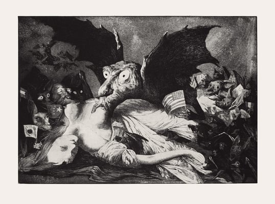 Mutter Erde - ausgesaugt // Mother Earth - sucked dry // 被吸干的地球母亲, 2008, 44,5 x 63 cm