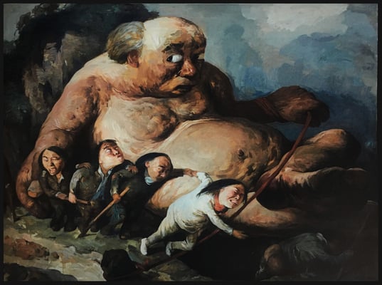 Dieses Mal ist er zu weit gegangen // This time he has gone too far // 这次他做的实在太过分了, 2012, 180 x 240 cm