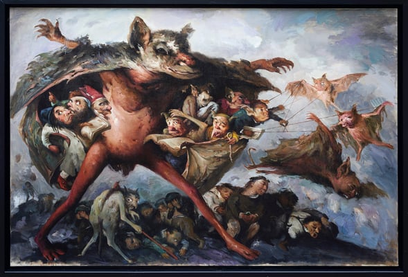 Das Böse gerät außer Kontrolle // The evil gets out of control // 邪恶失去控制, 2017, 160 x 240 cm