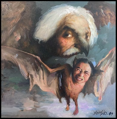 Flugversuche //  Trying to fly // 试图飞翔, 2019, 60 x 60 cm