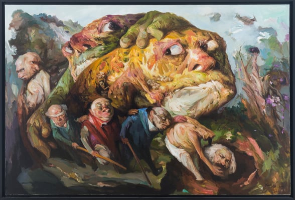 Eine Ideologie wird begraben // Burying an ideology // 被埋葬一种意识形态, 2022, 160 x 240 cm