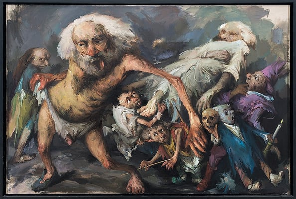 Ein Gespenst geht um ... // A spectre is haunting ... // 一个鬼魂正在困扰着......。, 2018, 160 x 240 cm