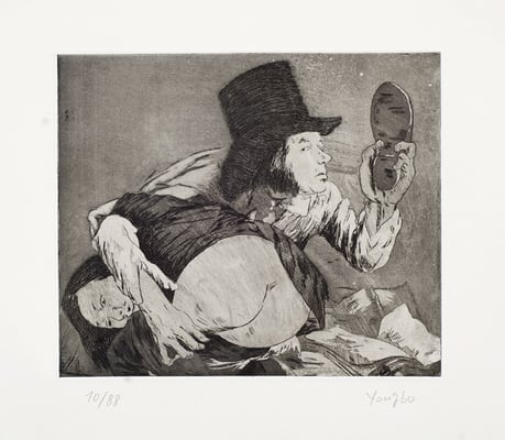 Yongbo wird verprügelt // Yongbo gets thrashed // 戈雅殴打永博, 2007, 19,5 x 23 cm