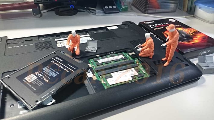 中野区作業　HDDからSSDへの交換作業を実施しました。