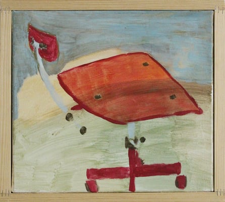 Eva Hradil "La Chica", 2022, Eitempera auf Halbkreidegrund auf Leinwand, 30 x 33 cm