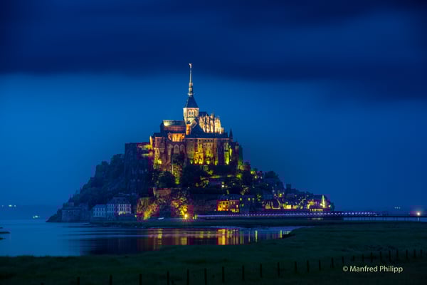Mont St. Michel am Abend, Frankreich