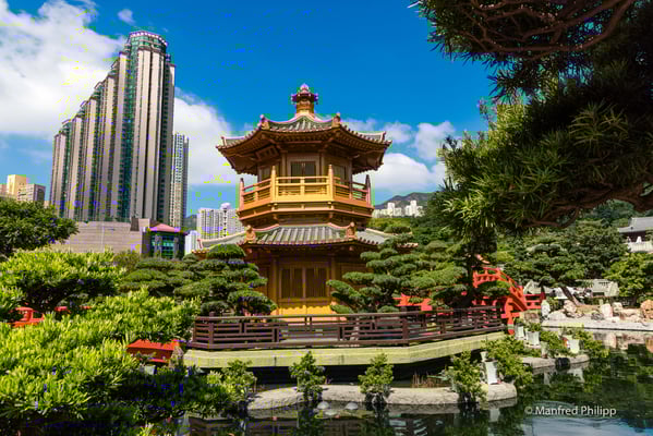 Gartenanlage in Hongkong