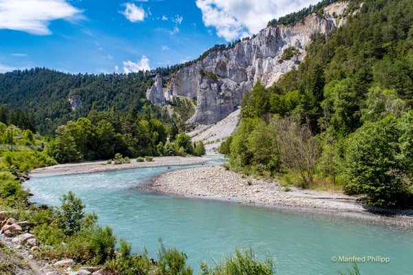 Rheinschlucht in Graubünden, Schweiz