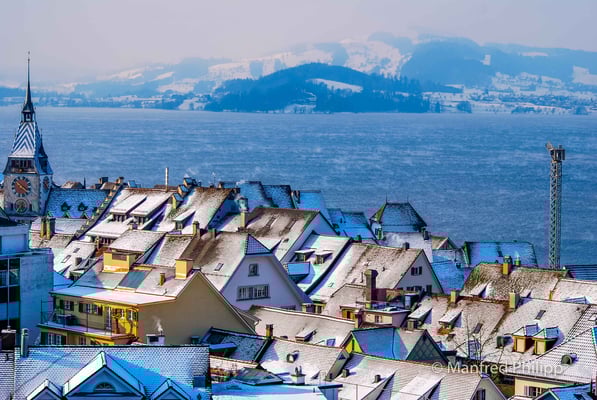 Verschneite Zuger Altstadt