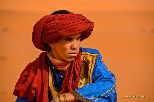 Kamelführer in der Sahara, Marokko