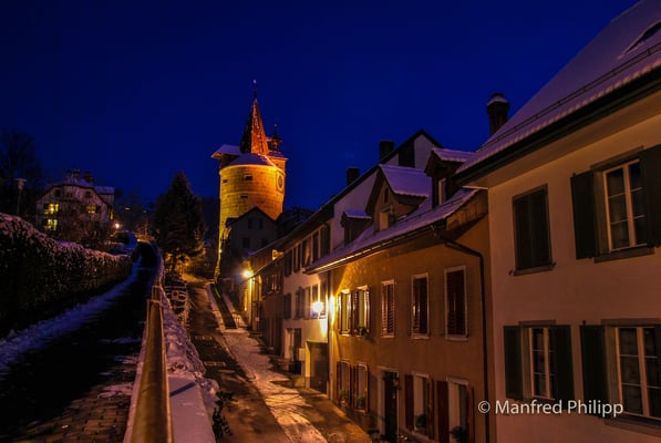 Winterliche Altstadt in Zug
