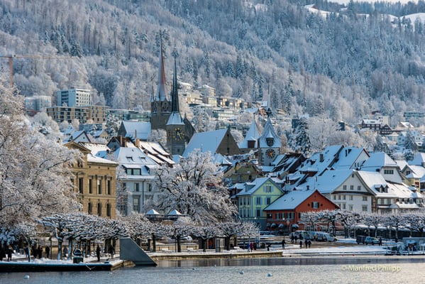 Winterwunderland in der Stadt Zug