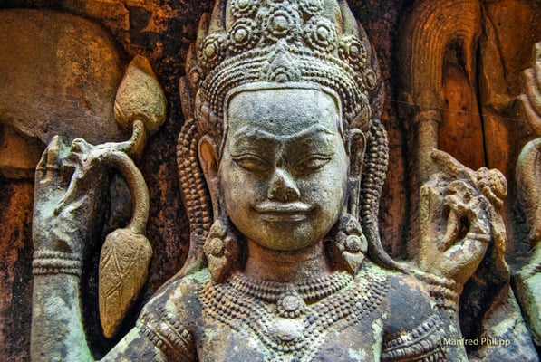 Statue in Ankor Wat, Kambodscha
