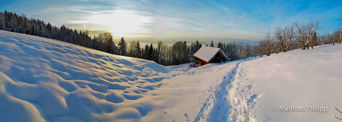Winterwanderung beim Blasenberg in Zug