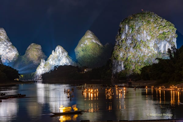 Nächtliche Szene in Guilin