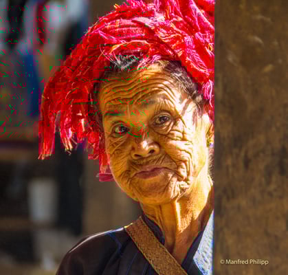Frauenporträt am Inle-See, Myanmar