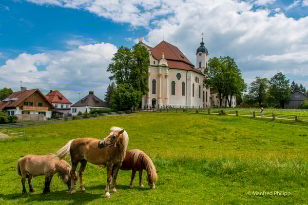 Rokoko Wallfahrtskirche zum Gegeißelten Heiland auf der Wies, Bayern, Deutschland