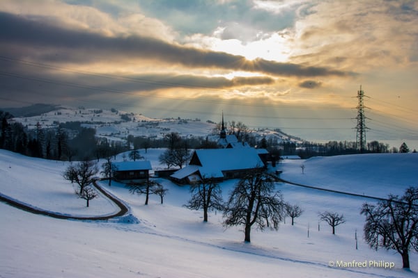 Blick über Kapelle bei Edlibach