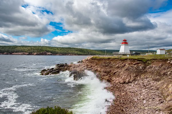 Leuchtturm bei Cape Breton in Nova Scotia, Kanada