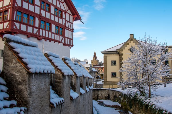 Burggraben von Zug im Winter