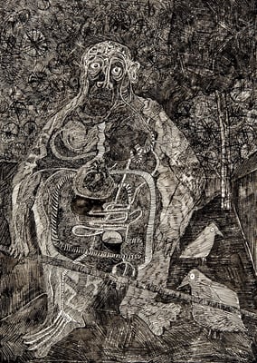 Gärtner mit Magenkrebs. Jardinier atteint du cancer de l’estomac