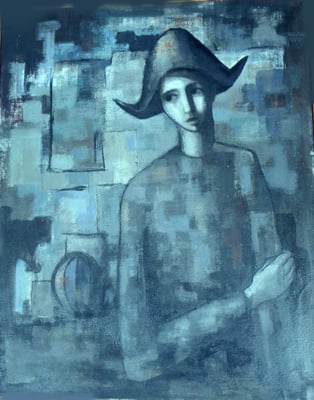 Oleo sobre lienzo. Arlequín.