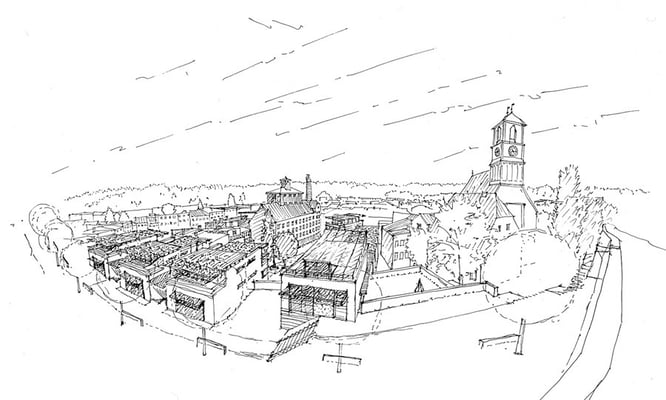 Städtebauliche Neustrukturierung des ehemaligen Greinbräugeländes, Wasserburg a. Inn-D, 1994 - 2. Preis